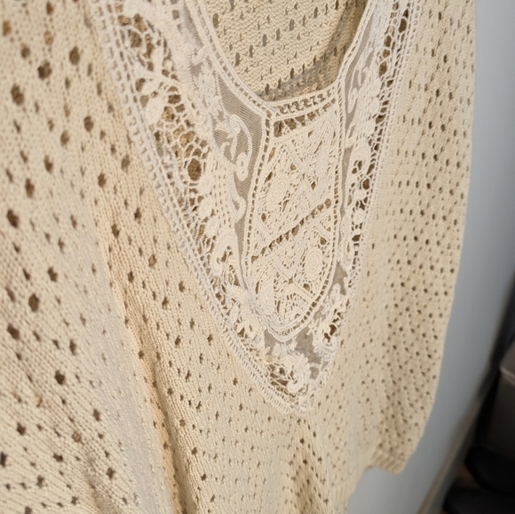 L.O.G.G Cream Knit Bohemian Cotton Shirt - Picture 5 of 5